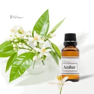 Aceite Esencial de Azahar en frasco ámbar para aromaterapia y relajación natural.